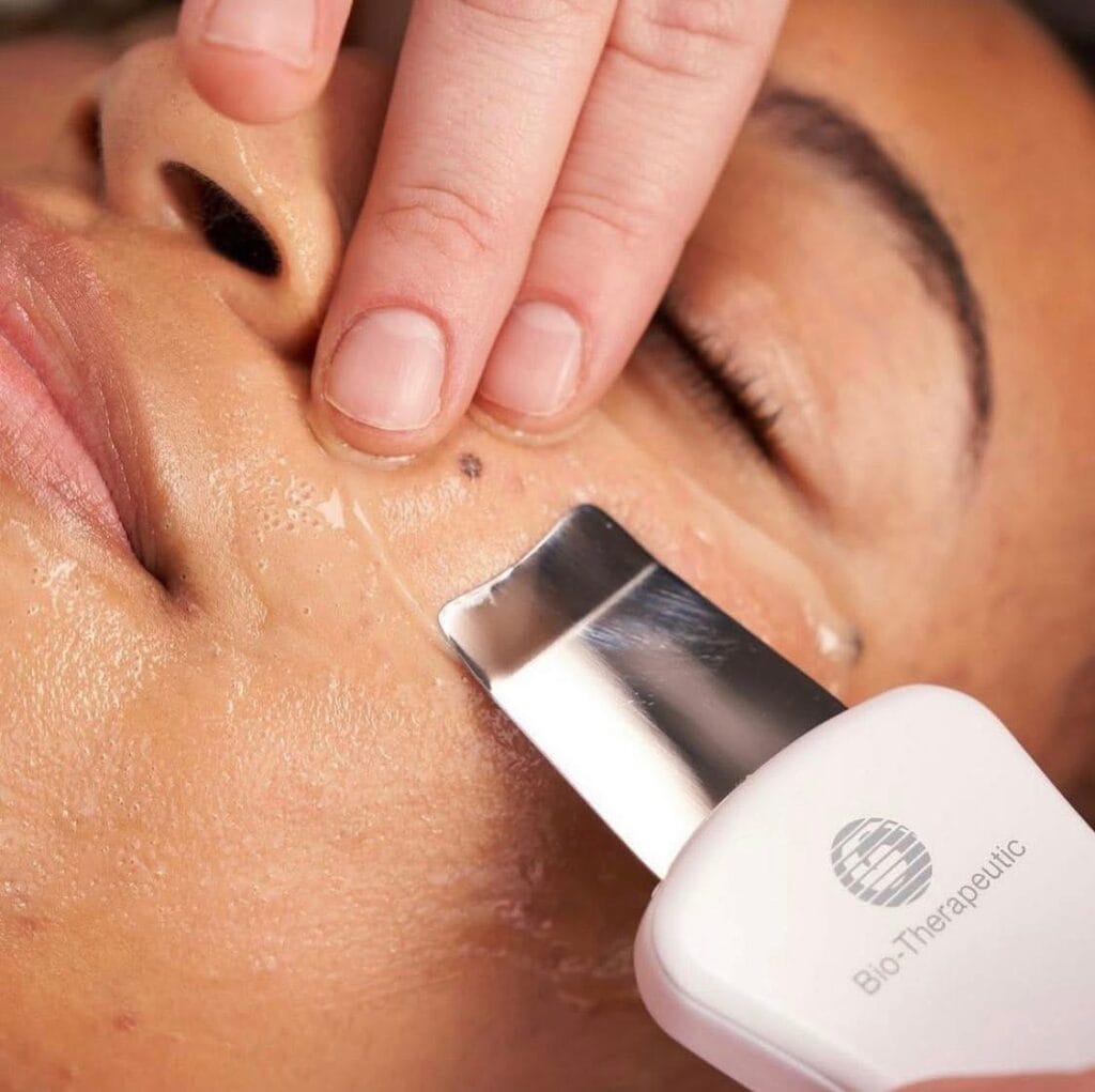a person receiving a Pro-Multivitamin facial treatment
